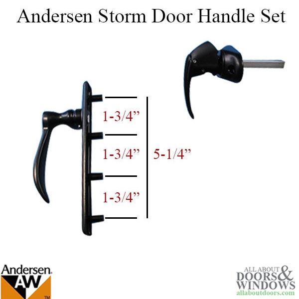 Andersen Emco Keyed 3 Post Storm Door Hardware with Deadbolt for 1-1/2 Inch Doors in Polished Brass & Black - Andersen Emco Keyed 3 Post Storm Door Hardware with Deadbolt for 1-1/2 Inch Doors in Polished Brass & Black