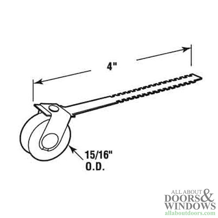 DISCONTINUED Corner with 15/16 Inch Nylon Roller for Sliding Screen Door - DISCONTINUED Corner with 15/16 Inch Nylon Roller for Sliding Screen Door