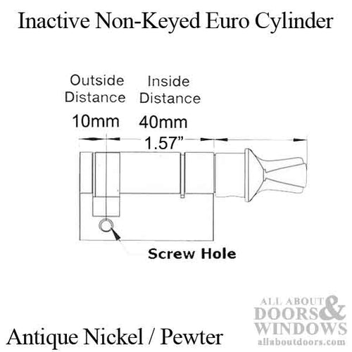 40/10, 50mm Inactive Non-Keyed 360¡ Euro Cylinder, 2-1/4