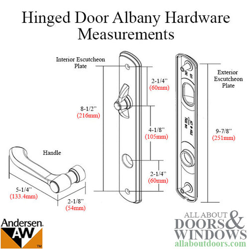 Andersen Albany Active / Passive Double Hinged Door Hardware - BLEMISHED - Andersen Albany Active / Passive Double Hinged Door Hardware - BLEMISHED