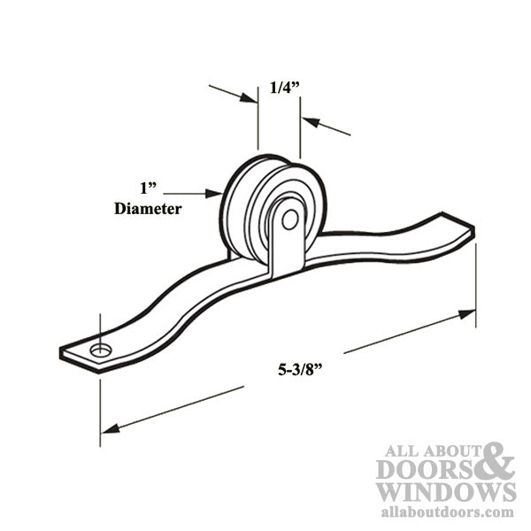 Center Mount Spring Tension Roller Assembly with 1 Inch Nylon Wheel for Sliding Screen Door - Center Mount Spring Tension Roller Assembly with 1 Inch Nylon Wheel for Sliding Screen Door