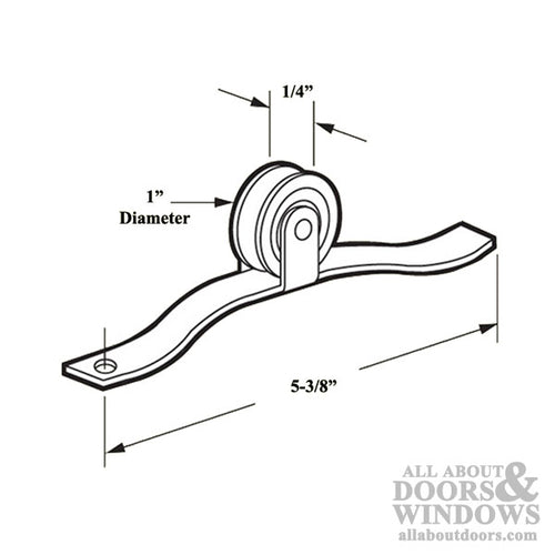 Center Mount Spring Tension Roller Assembly with 1 Inch Nylon Wheel for Sliding Screen Door - Center Mount Spring Tension Roller Assembly with 1 Inch Nylon Wheel for Sliding Screen Door