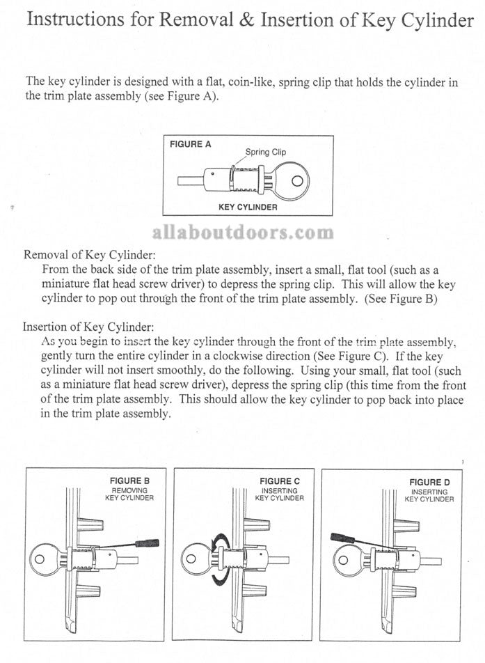 Cylinder Conversion Kit for 1-1/2 inch thick door - Cylinder Conversion Kit for 1-1/2 inch thick door