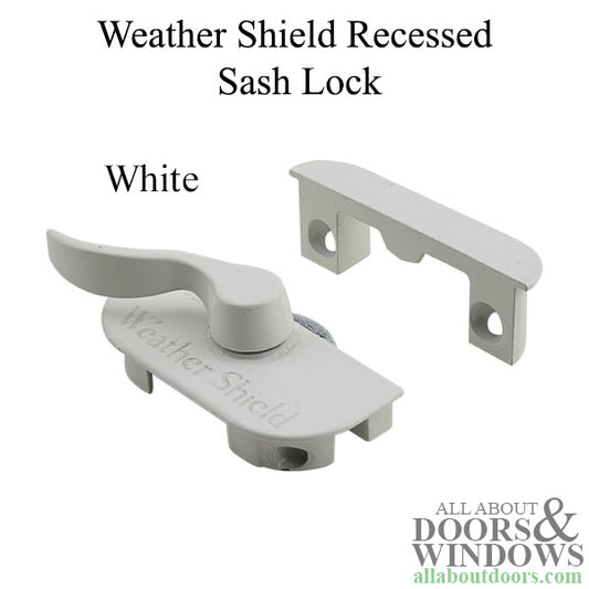 Weather Shield Logo Recessed w/ Flange window sash lock,  Left Hand