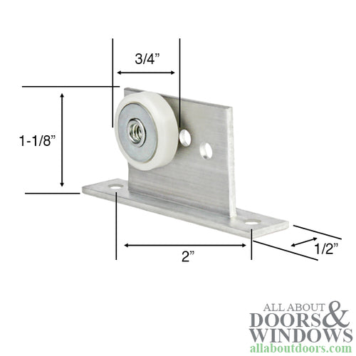 Shower door Roller w/ Bracket, 3/4   Flat Edge Wheel- Shower Door- Pairs - Shower door Roller w/ Bracket, 3/4   Flat Edge Wheel- Shower Door- Pairs