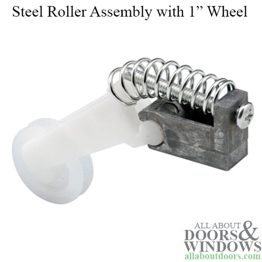 Steel Roller Assembly with 1 Inch Nylon Wheel for Sliding Screen Door