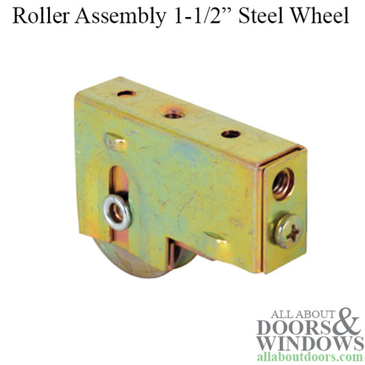 Door Roller For Sliding Doors With Steel Plain Back Housing and 1.5 Inch Steel Wheel