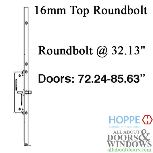 16mm Manual Top Extension, Roundbolt @ 32.13", 48.03" Length