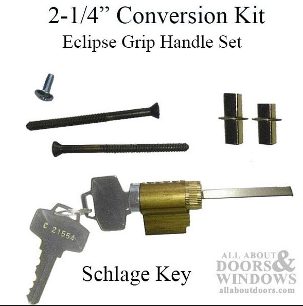 2-1/4 Grip Handle Kit: Schlage Keyed Cylinder - 2-1/4 Grip Handle Kit: Schlage Keyed Cylinder