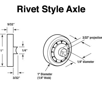 Roller Only - Metal Drawer - Rivet Axle - Roller Only - Metal Drawer - Rivet Axle