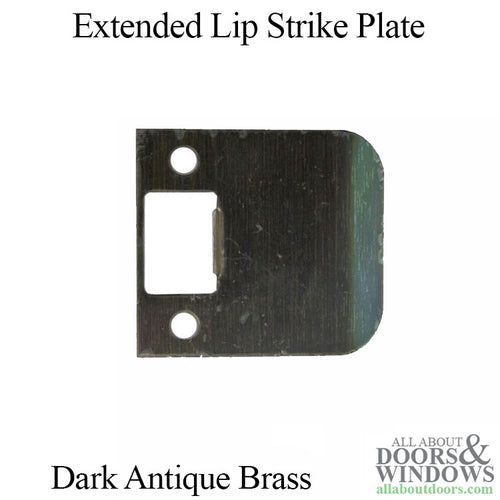 Strike Plate, Latch Extended Lip, Square Corners, 2-1/2