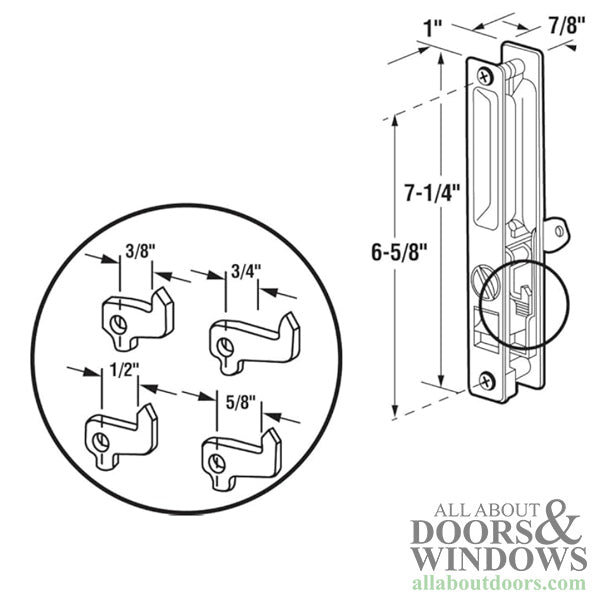 Keyed Sliding Door Handle Flush Type Handle Set with Hook Style Latch Keyed Chrome Finish - Keyed Sliding Door Handle Flush Type Handle Set with Hook Style Latch Keyed Chrome Finish
