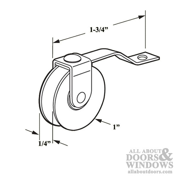 Spring Tension Roller, 1 Inch Steel Ball Bearing Wheel, Sliding Screen Doors - Spring Tension Roller, 1 Inch Steel Ball Bearing Wheel, Sliding Screen Doors