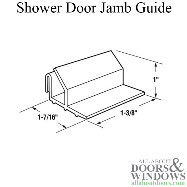 Bath Co. Jamb Guide for Shower Door - White - 2 Pack - Bath Co. Jamb Guide for Shower Door - White - 2 Pack