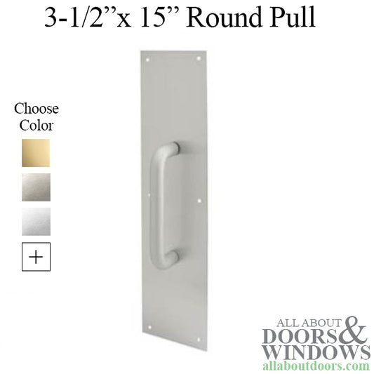 3-1/2 x 15 Pull Plate with Round Pull Handle