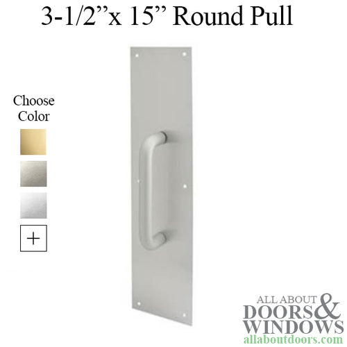 3-1/2 x 15 Pull Plate with Round Pull Handle - 3-1/2 x 15 Pull Plate with Round Pull Handle