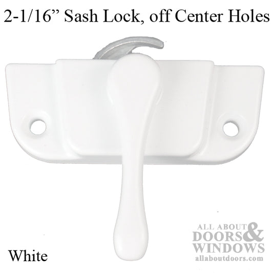 Sash Lock 2-1/16" Off Center holes, Right Hand  No Nibs