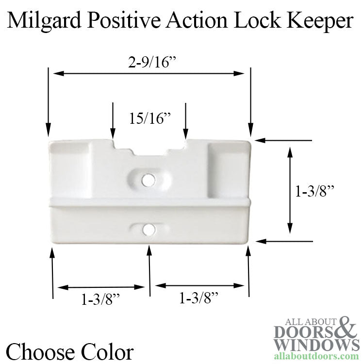 Milgard Positive Action Lock Keeper for Double and Single Hung Windows - Milgard Positive Action Lock Keeper for Double and Single Hung Windows