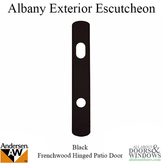 Andersen Albany Exterior Escutcheon Plate, Black