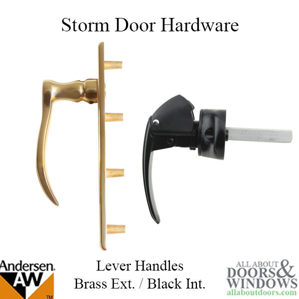 Andersen/ Emco Storm Door Hardware Kit - Brass Exterior, Black Interior - Andersen/ Emco Storm Door Hardware Kit - Brass Exterior, Black Interior