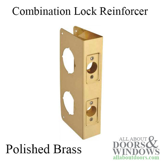 Recessed 2-3/8 x 1-3/4  2-Hole Combination Lock Reinforcer - Polished Brass