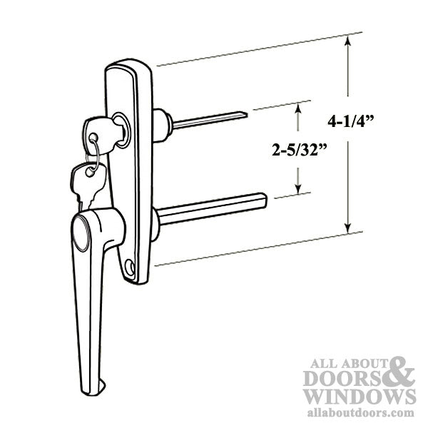 L Handle and Locking Unit for Garage Door - Chrome - L Handle and Locking Unit for Garage Door - Chrome