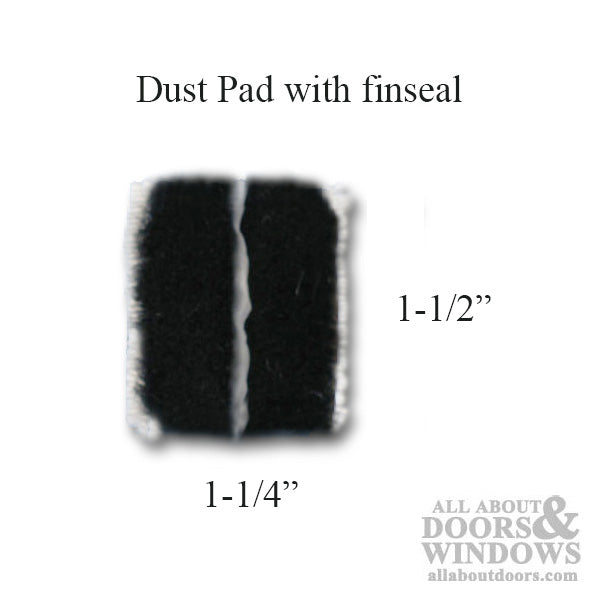 Dust/ Corner Pad, 1-1/4 x 1-1/2, Adhesive Back - Black - Dust/ Corner Pad, 1-1/4 x 1-1/2, Adhesive Back - Black