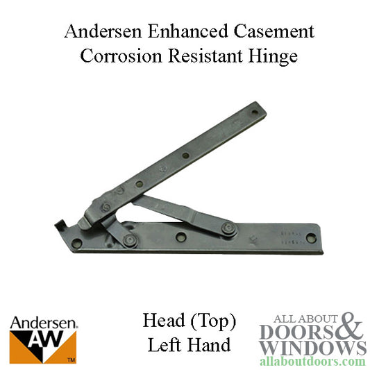 Andersen 22 Inch Enhanced Casement Corrosion Resistant Straight Arm Head Hinge, Left