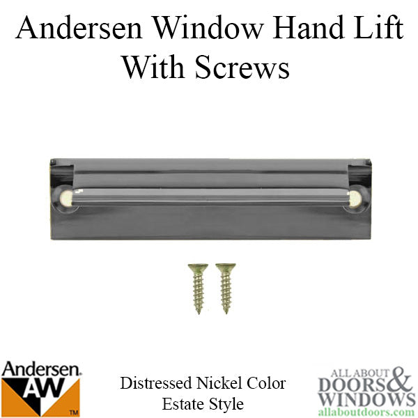 Andersen Tilt-Wash (DC) and Tilt-Wash (TW) Windows - Estate Hand Lifts w/Screws - Distressed Nickel - Andersen Tilt-Wash (DC) and Tilt-Wash (TW) Windows - Estate Hand Lifts w/Screws - Distressed Nickel