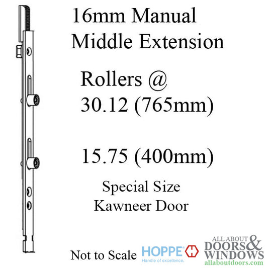 Middle Extension, 808mm, 2 Rollers at 400mm and 765mm