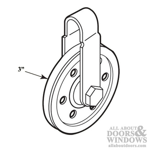 Steel Pulley Kit for Garage Doors - 3 Inch Wheel, Strap, and Axle Bolt - Steel Pulley Kit for Garage Doors - 3 Inch Wheel, Strap, and Axle Bolt