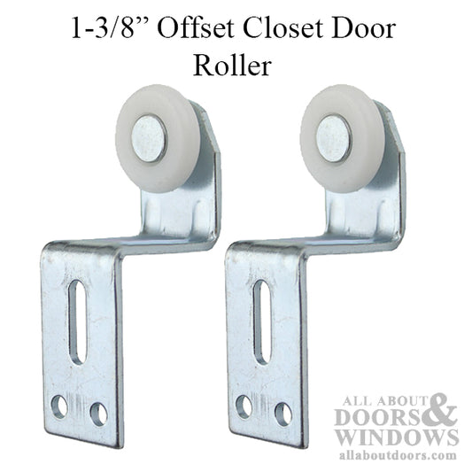 Cox Top Hung Closet Door Roller with 1 Inch Plastic Wheel and 1-3/8 Inch Offset