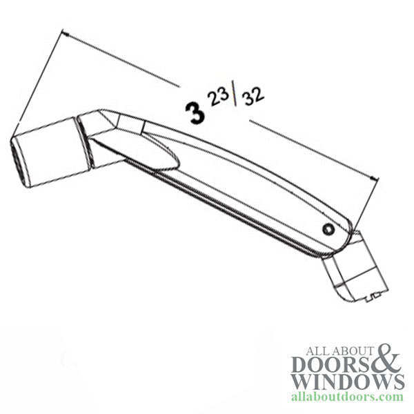 Andersen E-Series Folding Handle for Awning and Casement Windows White - Andersen E-Series Folding Handle for Awning and Casement Windows White