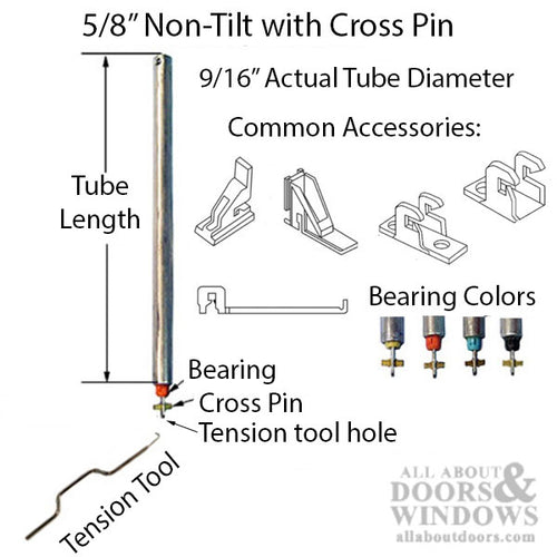 5/8” Non-Tilt Cross Pin Balance Rod, Black Bearing - 5/8” Non-Tilt Cross Pin Balance Rod, Black Bearing