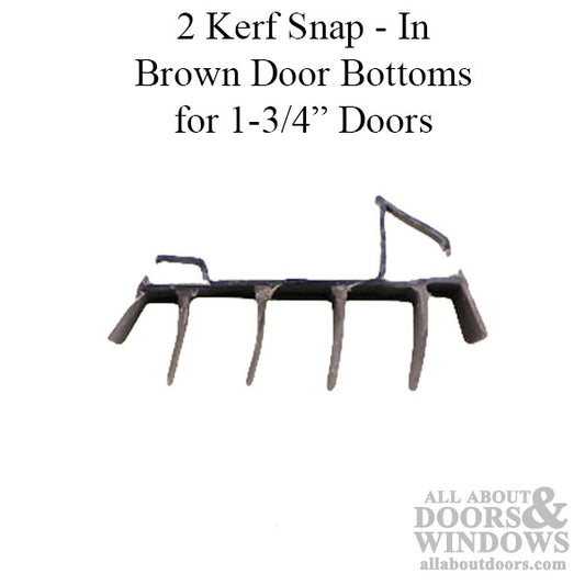 36 Inch 2 Kerf Snap-In Door Bottom /Sweep for 1-3/4 Inch Doors - Brown