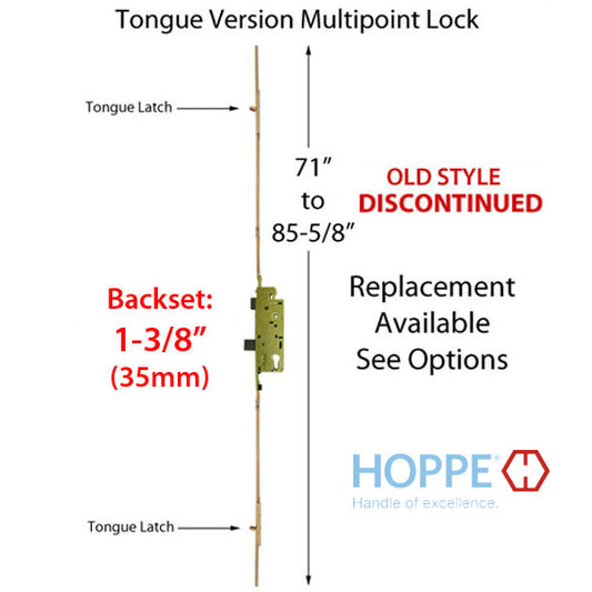 71-85-5/8 inch Tongue Version, 35mm backset  Discontinued  See Replacement Options