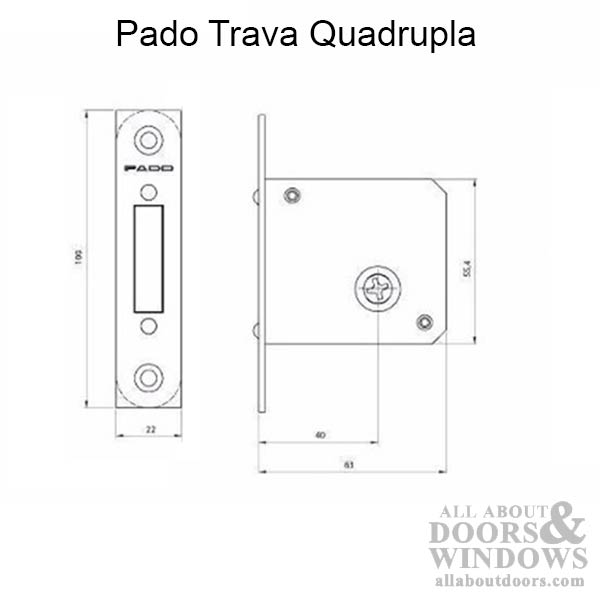 Pado Trava Quadrupla 7000 Unox Series Bolt Lock - Pado Trava Quadrupla 7000 Unox Series Bolt Lock