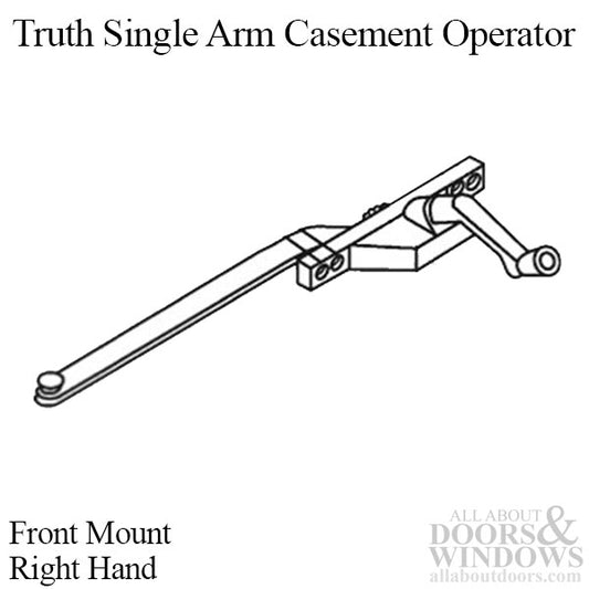 Truth Single Arm Casement Operator, Front Mount, Right Hand - Choose Color