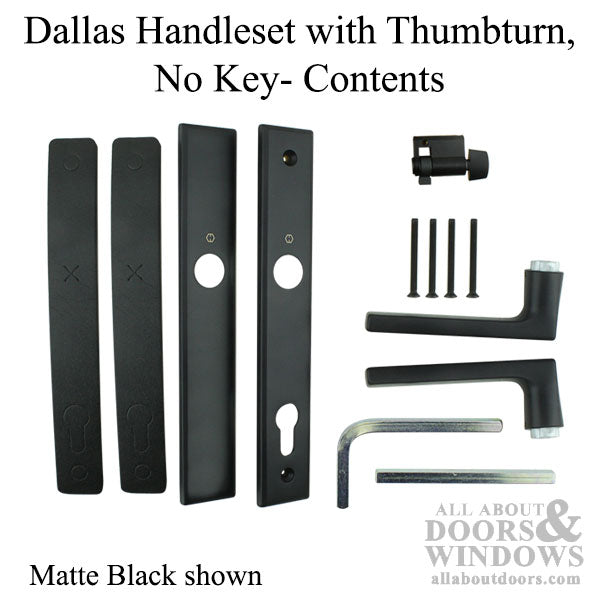 Dallas Contemporary Lever Handle, Inactive, Nonkeyed with Thumbturn, Matte Black - Dallas Contemporary Lever Handle, Inactive, Nonkeyed with Thumbturn, Matte Black