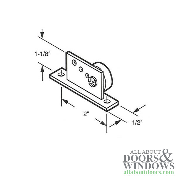 Shower Door Bracket w/ 3/4 inch Oval Roller, Sliding Door - Pair - Shower Door Bracket w/ 3/4 inch Oval Roller, Sliding Door - Pair