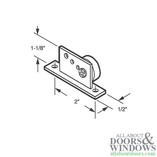 Shower Door Bracket w/ 3/4 inch Oval Roller, Sliding Door - Pair - Shower Door Bracket w/ 3/4 inch Oval Roller, Sliding Door - Pair