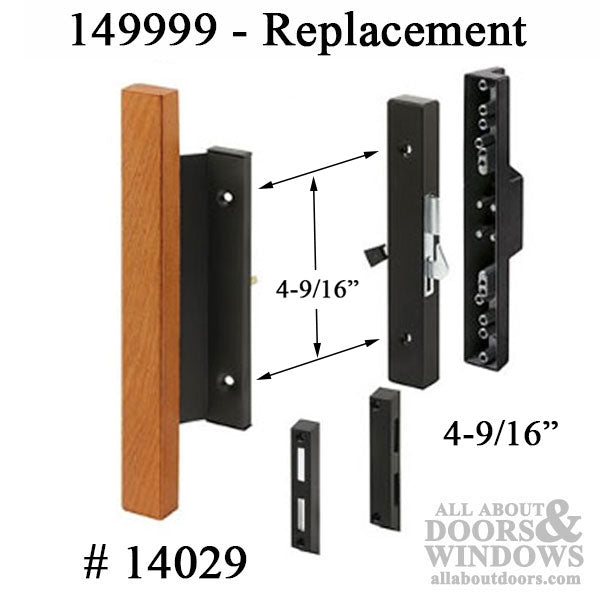 Sliding Patio Door Handle Set, Flush Mount with Hook - Sliding Patio Door Handle Set, Flush Mount with Hook