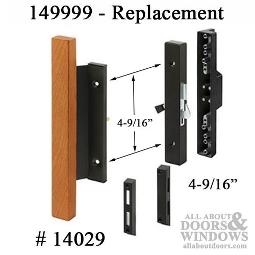 Sliding Patio Door Handle Set, Flush Mount with Hook - Sliding Patio Door Handle Set, Flush Mount with Hook