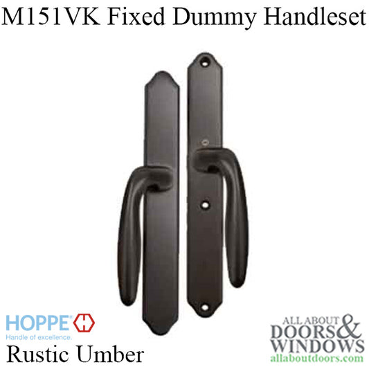 HOPPE HLS 9000 Multipoint Lock Dummy Handle Set for Sliding Doors with Verona Lever Rustic Umber