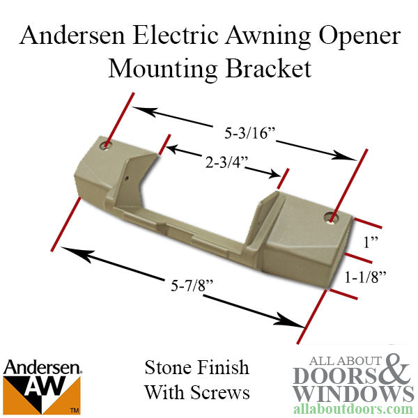 Andersen E-Z Awning Electric Opener Mounting Bracket with Installation Screws for Awning Windows - Andersen E-Z Awning Electric Opener Mounting Bracket with Installation Screws for Awning Windows