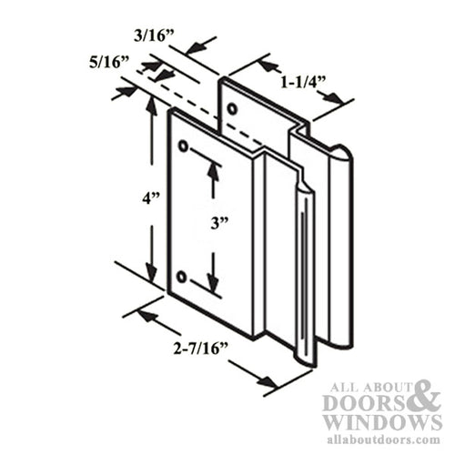 Non-Handed Pull Set for Sliding Screen Door - Aluminum - Non-Handed Pull Set for Sliding Screen Door - Aluminum