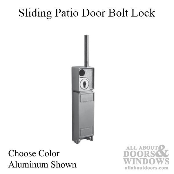 Sliding Patio Door Bolt Lock , Keyed - White or Aluminum - Sliding Patio Door Bolt Lock , Keyed - White or Aluminum