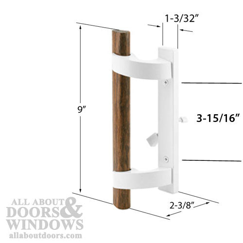 Handle Set - Sliding Patio Door, Extruded Aluminum / Diecast, Mortise Lock - White - Handle Set - Sliding Patio Door, Extruded Aluminum / Diecast, Mortise Lock - White