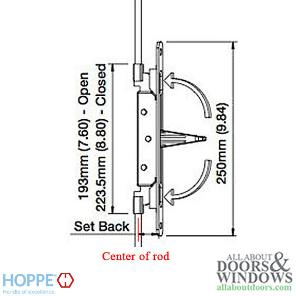 Inactive Flushbolt Rod, 30mm Backset, Flip Lever - Stainless - Inactive Flushbolt Rod, 30mm Backset, Flip Lever - Stainless