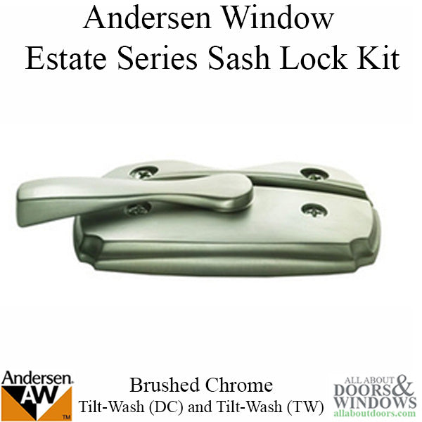 Andersen Tilt-Wash (DC) and Tilt-Wash (TW) Windows - Estate Series Sash Lock,  Brushed Chrome - Andersen Tilt-Wash (DC) and Tilt-Wash (TW) Windows - Estate Series Sash Lock,  Brushed Chrome